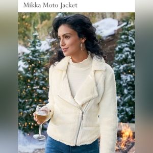 Soft Surroundings Ivory Mikka Moto Jacket